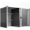 Capanno Da Giardino In Acciaio Zincato, Porta Bloccabile, 231 X 125 X 162 Cm, Grigio