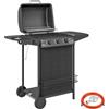 Barbecue A Gas Con 4 Bruciatori Indipendenti E Coperchio Con Termometro, 108x54x97 Cm, Nero