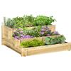 Orto Rialzato A 3 Livelli In Legno D'abete Per Verdure, Fiori E Piante Da Giardino 93x93x35 cm