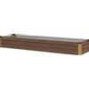 Fioriera Rialzata In Metallo Da 405l Con Fondo Aperto, 240x60x30 Cm, Color Legno Scuro
