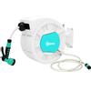 Avvolgitubo Da Giardino Retrattile Con Tubo Dell'acqua 25+2 M E 7 Getti Per Irrigazione, Verde E Grigio Chiaro