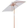 Ombrellone Da Giardino Inclinabile 2x1.5m A 6 Stecche Con Palo In Legno Di Abete E Corda, Beige