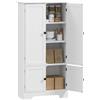 Mobile Credenza Da Cucina A 4 Ante Con 2 Armadietti E Ripiano Regolabile, 58.2x30x123 Cm, Bianco