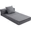 Poltrona Letto Singolo Da Terra Pieghevole Con Cuscino Incluso, 70x70x61 Cm, Grigio