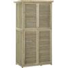 Casetta In Legno Da Giardino Con Tetto Impermeabile, Armadio Da Esterno Porta Attrezzi Da Giardino Con 4 Scompartimenti, 87x46.5x160cm, Grigio