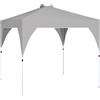 Gazebo Pieghevole 3x3 M Con Prese D'aria, Sacchi Di Sabbia E Borsa, In Tessuto Oxford E Metallo, Grigio Scuro