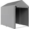 Capanno Attrezzi Tenda Garage Con Copertura Anti Uv E Telaio In Metallo, 120x179x165cm, Grigio Chiaro