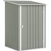 Casetta Da Giardino Porta Attrezzi In Acciaio Galvanizzato Con Porta, 100x104x160 Cm, Grigio Chiaro