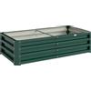 Letto Per Orto Rialzato A Fondo Aperto Con Rivestimento, In Acciaio Zincato, 120x60x30.5 Cm, Verde