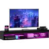 Mobile Porta Tv Fino 75" Sospeso Con Luci Led 16 Colori E Telecomando, 180x40x30cm, Nero