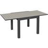 Tavolo Da Giardino Allungabile Per 4-6 Persone Con Piano A Doghe, In Alluminio, 81/162x80x75 Cm, Grigio