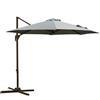 Ombrellone Da Giardino A Manovella E A 8 Stecche Con Angolazione Regolabile, Ø2.95x2.5 M, Grigio