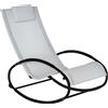 Sedia A Dondolo Da Giardino Zero Gravity, Sdraio Da Giardino Ergonomica Con Cuscino E Tessuto Traspirante Per Interno Ed Esterno, 105x62x88 Cm, Grig