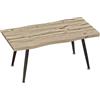 Tavolino Da Caffè Stile Nordico Con Piedini Regolabili, In Legno E Acciaio, 100x50x45 Cm, Nero E Rovere