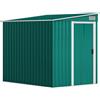 Capanno Attrezzi In Metallo 1.5x2m Con Base, Porta Scorrevole E Tetto Inclinato, Verde