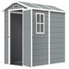 Casetta Da Giardino In Resina Con Pavimento, Porta Con Blocco E Finestra, 1.3 X 1.8 M, Grigio