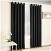 Enhanced Living VOG05EYEA72 - Tenda con occhielli, termica, 117 x 183 cm, colore: Nero