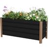 GarveeHome Grande fioriera rialzata in acciaio zincato, quadrato orto con 4 piedi e fori di drenaggio, durevole e antiruggine, vassoio rialzato/letto da giardino per giardino, terrazza, balcone (100 x