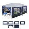 Relaxdays Tende per Gazebo Laterali, Set da 6, Telo Impermeabile in PE, Pareti Impermeabili, 2x3 m, con Finestra, Blu