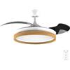 Cecotec Ventilatore da Soffitto con Luce Energysilence Aero 4320 Invisible Wood&White. 35W. 6 Velocità. Pale Retrattili. Telecomando. Timer. LED Integrato. Intensità Luminosa Regolabile