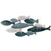 GILDE Relief Pesca Metallo Pesca Blu Blu Azzurro Bianco Lucido Texture 30x71cm Decorazione da Parete Arte Decorazione Casa
