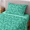 Ruggeri Set Lenzuola Completo Letto Singolo, in Microfibra Floreale Verde