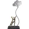 Casablanca modernes Design Casablanca - Statuetta decorativa a forma di cuore, in resina, colore bronzo, per matrimonio, altezza 48 cm