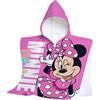 hermet Telo Mare Con Cappuccio Minnie, Poncho Mare Maxi da Bambino, 60x60 cm, Asciugamano da Spiaggia o Piscina, 100% Morbido Cotone