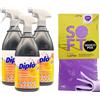 FEI FAN SET: 3x Sgrassatore Spray Extra Strong, Efficace Su Ogni Tipo Di Grasso Difficile 1000ml + Panno In Lattice SOFT, Formato 30x30