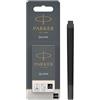 Parker Quink Ricariche per Penne Stilografiche | Cartucce Lunghe | Nero | Confezione da 10