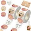 Zyrtkeriom 1000 adesivi fatti a mano con amore, 2,5 cm, etichette fatte a mano con amore, adesivi personalizzati per matrimonio, per pasticceria, negozi, feste e piccole imprese, confezione regalo