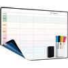 MCCORL Lavagna Settimanale da muro, Adesiva Calendario Famiglia,Planner Settimanale da Parete,To Do List,Pasti e Agenda,Cancellabile per Cucina 42×28cm -in italiano