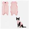 ZEMINRI Tutina Post Operatoria Gatto Body Cotone con Chiusura Regolabile(S)