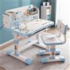 HshDUti Set da scrivania e sedia per bambini, tavolo da studio regolabile in altezza con scrivania estraibile, supporto per libri, libreria, cassetto, per scrivere, leggere, disegnare, studio, tavolo e sedia