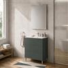 Inbagno Mobile da bagno a terra 60 cm Verde, 3 cassetti con piedini e lavabo Tierra