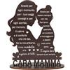 MorLuks Regalo Mamma Compleanno, Regalo Mamma - Cara Mamma Sagoma Decorativa Legno, Mamma E Figlia, Auguri Mamma Compleanno, Regalo Festa della Mamma