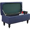 Mswborml Navy Blue,120~160cm, Moderno Copri Pouf Rettangolare Elasticizzato con Coperchio, Estensibile Copri Pouf Contenitore Rettangolare Elasticizzato, Fodera per Sgabello Rettangolare Lavabile