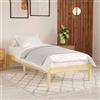 Generic Jiangboyue-809982 - Struttura letto senza materasso in legno massello, letto singolo