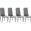 LANTUS Set di 4 sedie impilabili modello per cucina, bar e sala da pranzo, struttura robusta in acciaio imbottito e rivestito in similpelle, 4 pezzi (grigio + bianco)