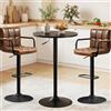 Ckaff Tavolo Rotondo da Bar, Tavolo Alto da Bar con Piano Girevole a 360°, Tavolino Rotondo Φ60cm con Base in Metallo, Tavolo Regolabile in Altezza 70-91.5cm per Bar Cucina,Soggiorno, Nero