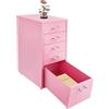 NoneDanGee Armadietto per cassetti, cassettiera, mobile per documenti, ufficio, con 5 cassetti, in metallo, armadietto a rotelle sotto la scrivania, per casa e ufficio, 28 x 41 x 69 cm (rosa)
