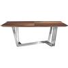 AC ANGEL CERDÁ Angel Cerdá - Tavolo da pranzo moderno Ovale in noce massello naturale | Gambe in Acciaio Cromato | Design Innovativo ed Elegante | Per 8 Posti | Piano Fisso | 220 x 110 x 77 cm