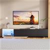 JiaOyu Armadietto TV con luci a LED per televisori fino a 85 pollici, moderno porta TV lucido con 3 cassetti e ripiani aperti per soggiorno camera da letto (Nero+led)