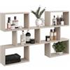 KUBUTKU Grande scaffale da parete con 6 scomparti, libreria, 80 x 127 x 18 cm, mensola sospesa moderna decorativa (cashmere)
