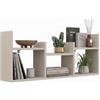 KUBUTKU Scaffale decorativo da parete con 6 ripiani, 97 x 40 x 18 cm, design scandinavo moderno, per soggiorno, cucina, ufficio, camera da letto, bagno, libreria (cashmere)