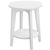 VASAGLE tavolino, piccolo tavolo rotondo per soggiorno, comodini per piccoli spazi con ripiano inferiore, stile moderno, bianco LET283T14
