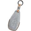 Rondrive Custodia per chiave in pelle adatta per Ford Puma Gen-E Fiesta ST MK7 MK8 Kuga MK3 ST line Focus ST MK4 cucita a mano per chiave auto, custodia per chiavi, portachiavi grigio chiaro