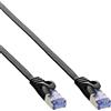 InLine® 71800S Cavo patch piatto, U/FTP, Cat.6A, nero, 10 m