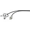 Renkforce Cavo USB Renkforce USB 2.0 spina USB-A, spina USB-C™, spina USB-Micro-B, spina Apple Lightning 3,00 m grigio scuro (RF-3334578)