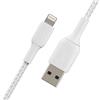 Belkin Cavo Lightning a USB-A Belkin, intrecciato, 2 m, bianco